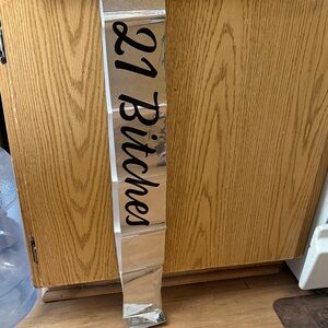 Silver Sash with Black Text